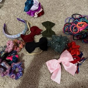 Colorful Hair Accessories Set Bows Scrunchies Headbands Bundle